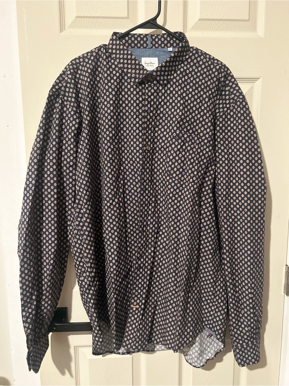 Men's Navy Patterned Lightweight Shirt